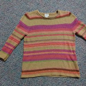 Multi-Colored 3/4 Sleeve Sweater